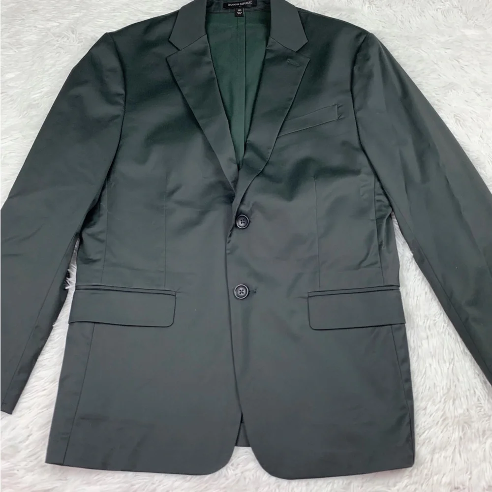 Banana‎ Republic Mens 38S tailored fit 2 button chino blazer sport coat grey